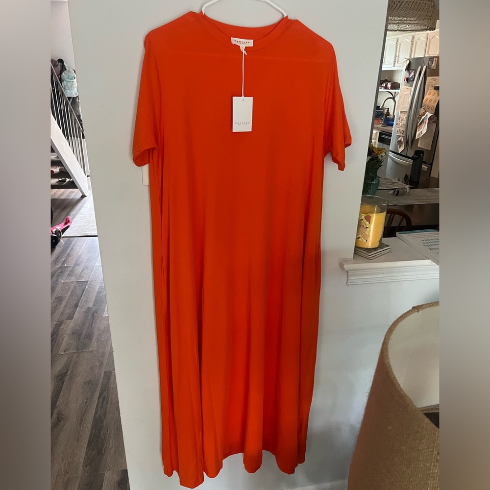 Demylee BNWT Sarah Cotton Midi Dress Summer Red